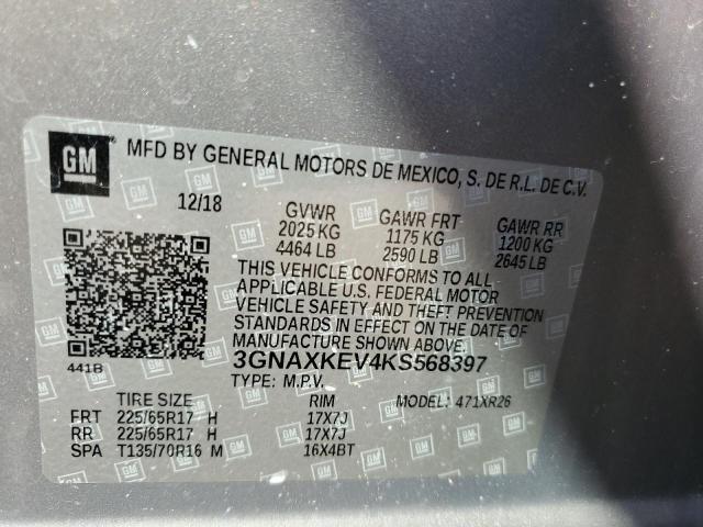 Photo 12 VIN: 3GNAXKEV4KS568397 - CHEVROLET EQUINOX LT 