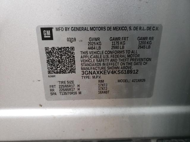 Photo 12 VIN: 3GNAXKEV4KS618912 - CHEVROLET EQUINOX LT 