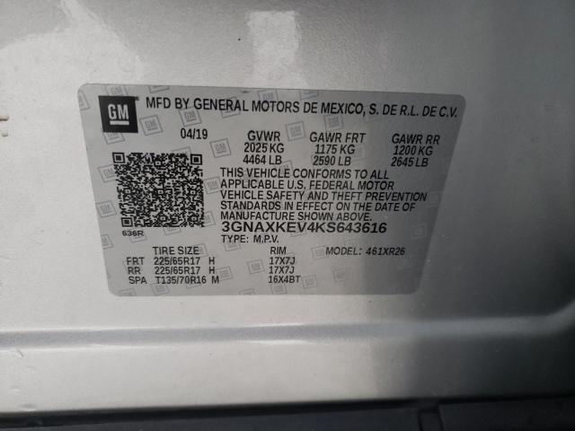 Photo 9 VIN: 3GNAXKEV4KS643616 - CHEVROLET EQUINOX LT 