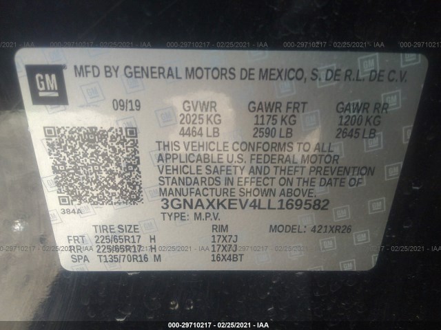 Photo 8 VIN: 3GNAXKEV4LL169582 - CHEVROLET EQUINOX 