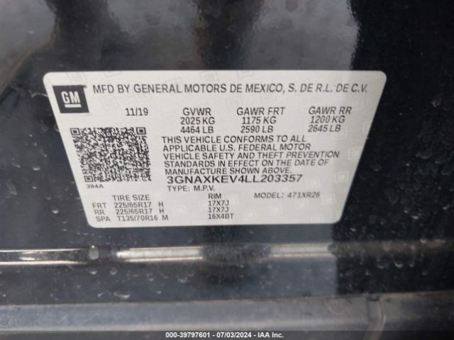 Photo 8 VIN: 3GNAXKEV4LL203357 - CHEVROLET EQUINOX 