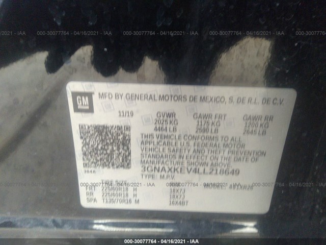 Photo 8 VIN: 3GNAXKEV4LL218649 - CHEVROLET EQUINOX 