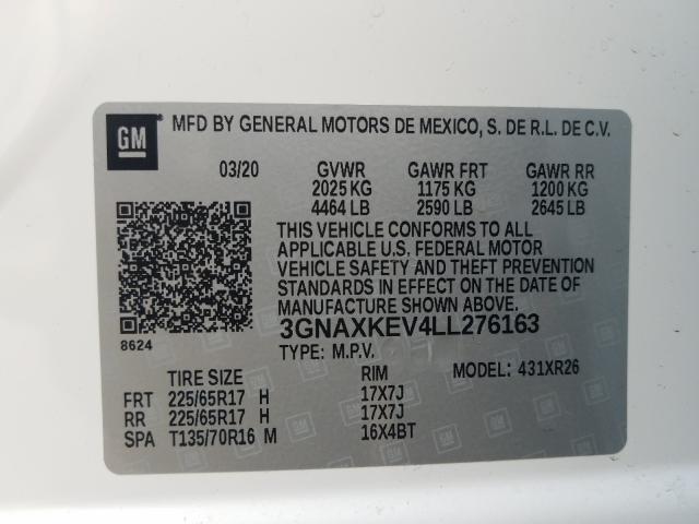 Photo 9 VIN: 3GNAXKEV4LL276163 - CHEVROLET EQUINOX LT 