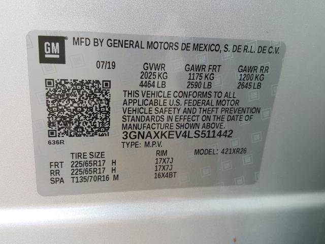 Photo 9 VIN: 3GNAXKEV4LS511442 - CHEVROLET EQUINOX LT 