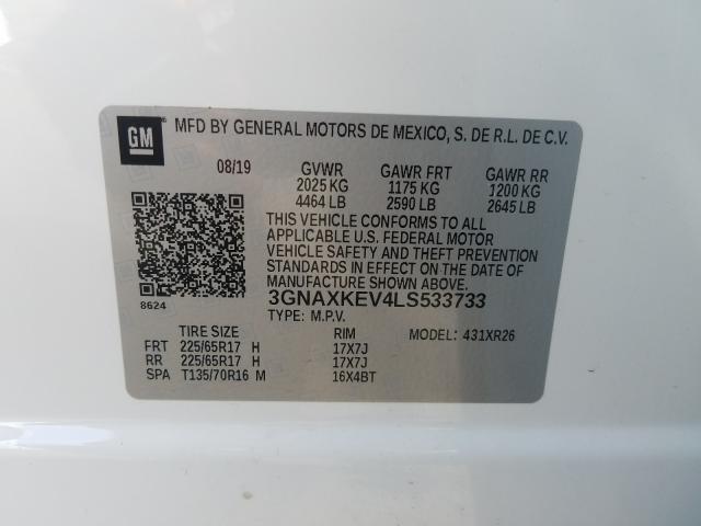 Photo 9 VIN: 3GNAXKEV4LS533733 - CHEVROLET EQUINOX LT 