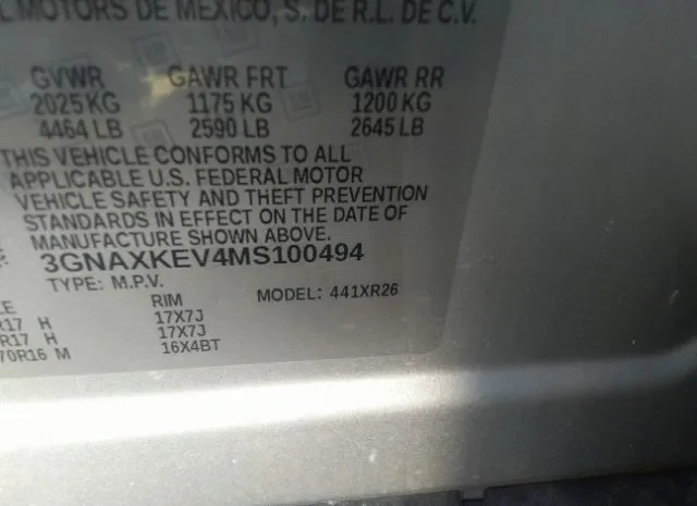 Photo 8 VIN: 3GNAXKEV4MS100494 - CHEVROLET EQUINOX 