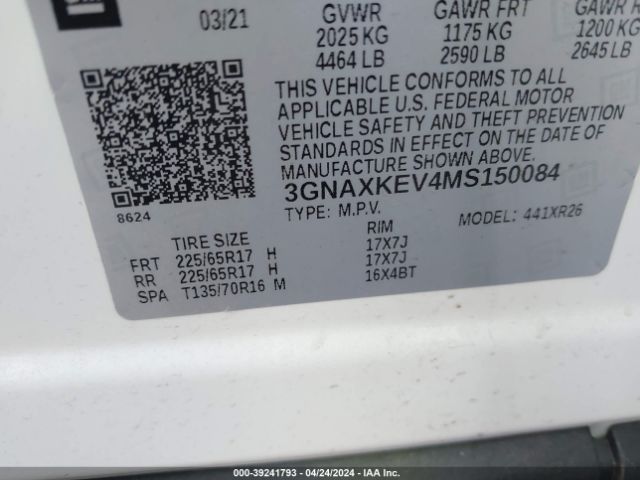 Photo 8 VIN: 3GNAXKEV4MS150084 - CHEVROLET EQUINOX 