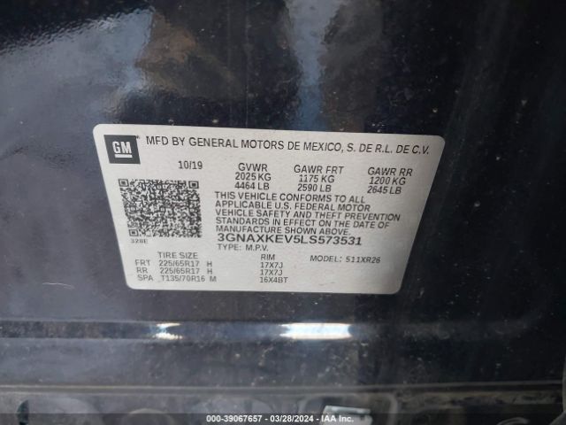 Photo 8 VIN: 3GNAXKEV5LS573531 - CHEVROLET EQUINOX 