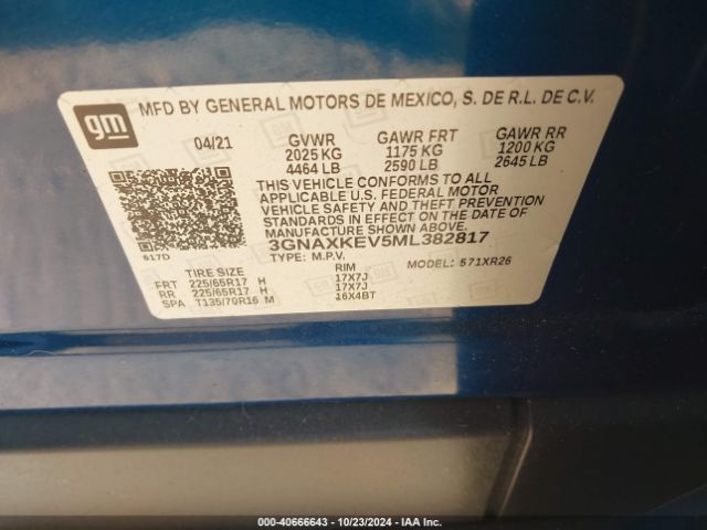 Photo 8 VIN: 3GNAXKEV5ML382817 - CHEVROLET EQUINOX 