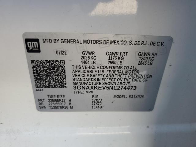 Photo 11 VIN: 3GNAXKEV5NL274473 - CHEVROLET EQUINOX 