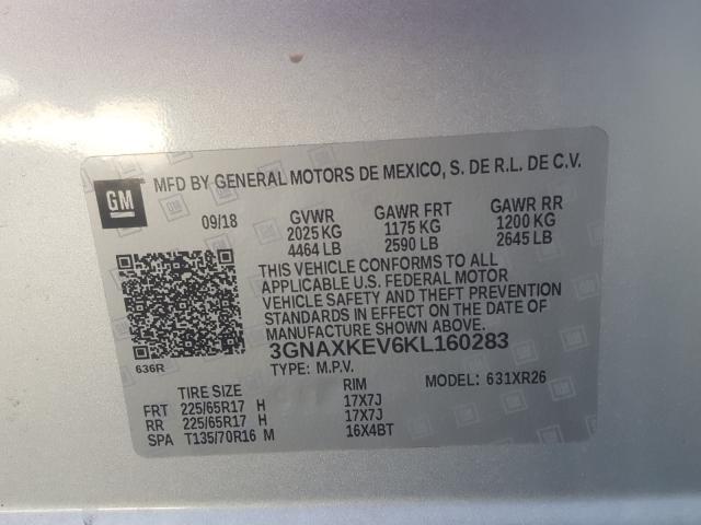 Photo 9 VIN: 3GNAXKEV6KL160283 - CHEVROLET EQUINOX LT 