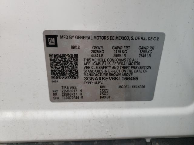 Photo 9 VIN: 3GNAXKEV6KL166486 - CHEVROLET EQUINOX LT 