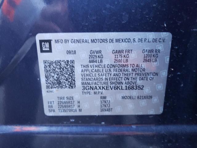 Photo 9 VIN: 3GNAXKEV6KL168352 - CHEVROLET EQUINOX LT 