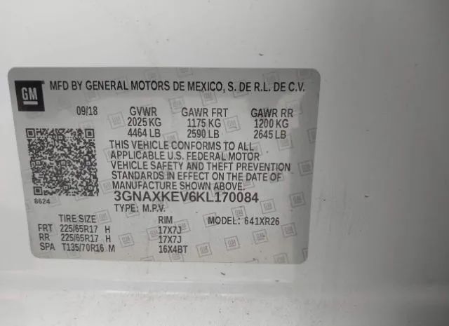 Photo 8 VIN: 3GNAXKEV6KL170084 - CHEVROLET EQUINOX 