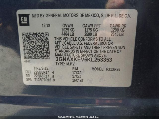 Photo 8 VIN: 3GNAXKEV6KL253353 - CHEVROLET EQUINOX 