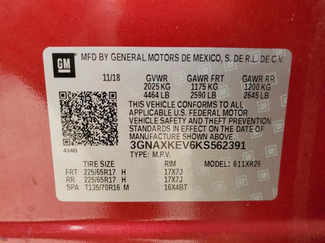 Photo 13 VIN: 3GNAXKEV6KS562391 - CHEVROLET EQUINOX LT 