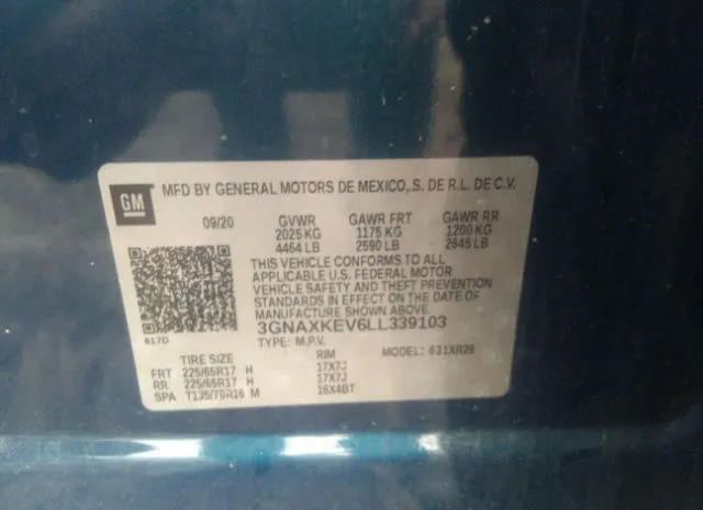 Photo 8 VIN: 3GNAXKEV6LL339103 - CHEVROLET EQUINOX 