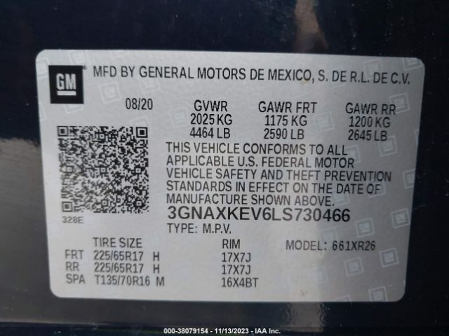 Photo 8 VIN: 3GNAXKEV6LS730466 - CHEVROLET EQUINOX 