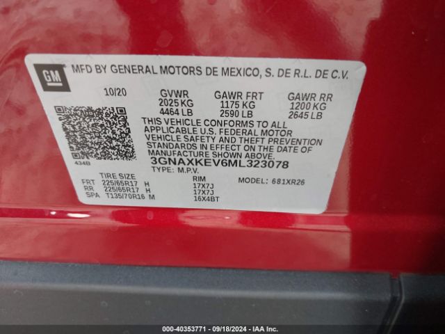 Photo 8 VIN: 3GNAXKEV6ML323078 - CHEVROLET EQUINOX 