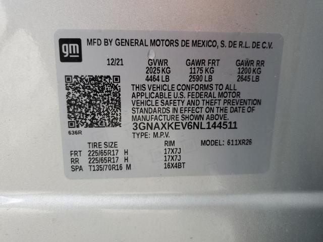 Photo 11 VIN: 3GNAXKEV6NL144511 - CHEVROLET EQUINOX 