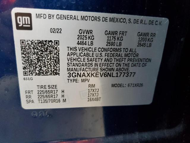 Photo 12 VIN: 3GNAXKEV6NL177377 - CHEVROLET EQUINOX LT 