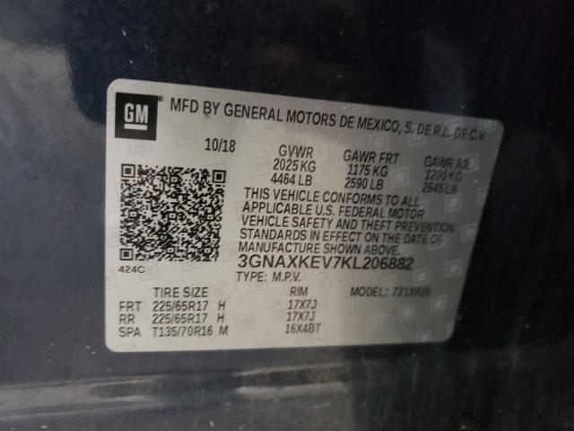 Photo 12 VIN: 3GNAXKEV7KL206882 - CHEVROLET EQUINOX LT 