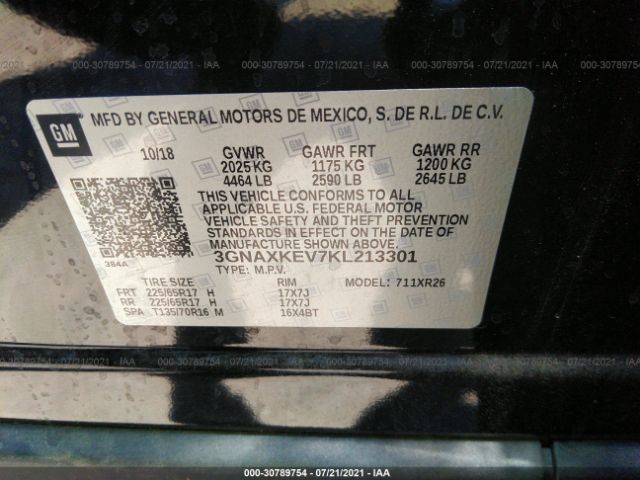 Photo 8 VIN: 3GNAXKEV7KL213301 - CHEVROLET EQUINOX 