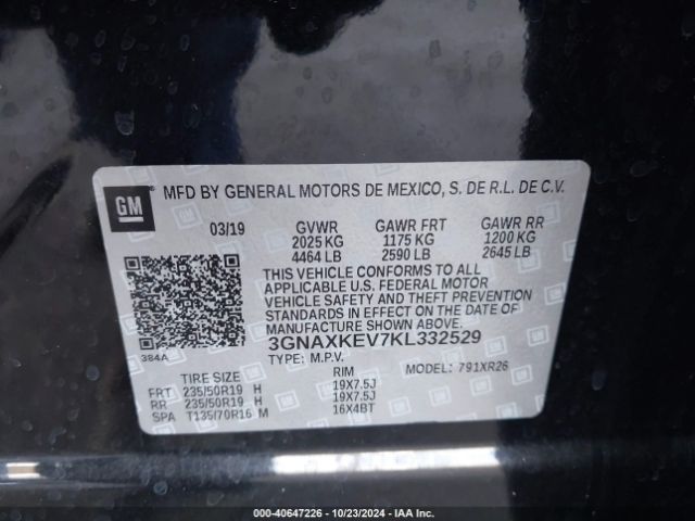 Photo 8 VIN: 3GNAXKEV7KL332529 - CHEVROLET EQUINOX 