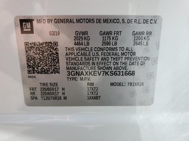 Photo 12 VIN: 3GNAXKEV7KS631668 - CHEVROLET EQUINOX LT 