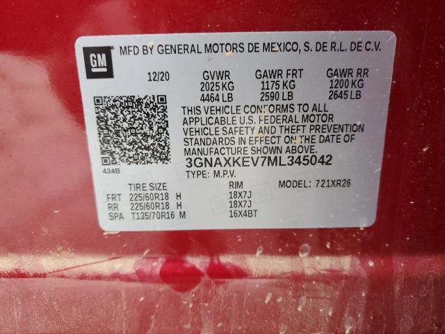 Photo 11 VIN: 3GNAXKEV7ML345042 - CHEVROLET EQUINOX 