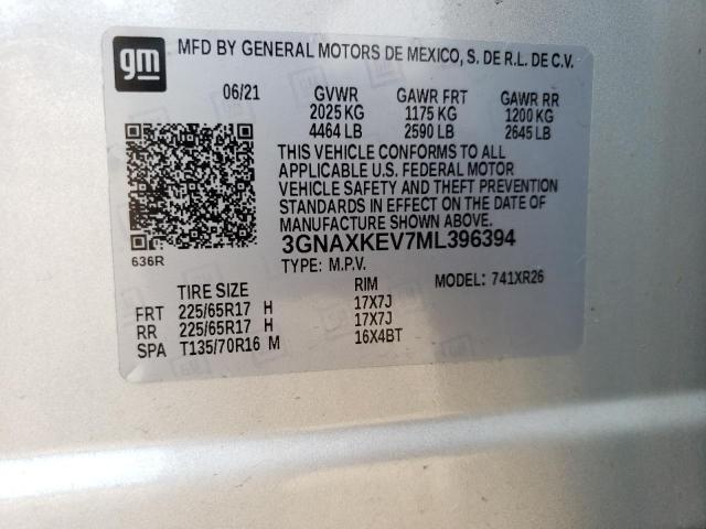 Photo 12 VIN: 3GNAXKEV7ML396394 - CHEVROLET EQUINOX LT 