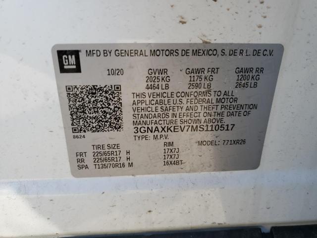 Photo 11 VIN: 3GNAXKEV7MS110517 - CHEVROLET EQUINOX LT 