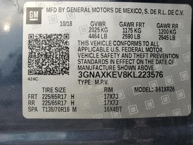 Photo 12 VIN: 3GNAXKEV8KL223576 - CHEVROLET EQUINOX LT 