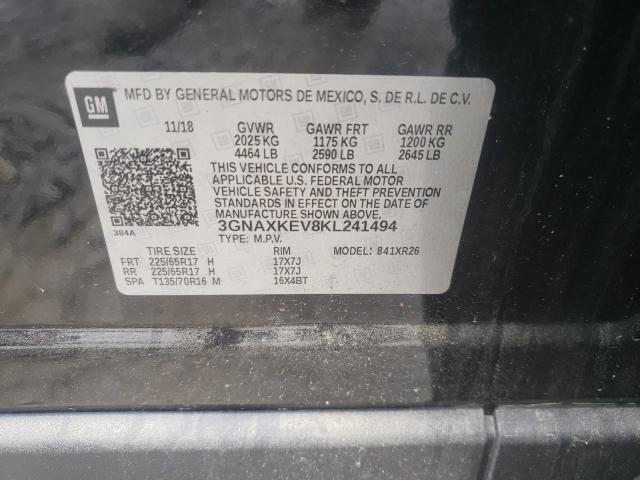 Photo 9 VIN: 3GNAXKEV8KL241494 - CHEVROLET EQUINOX LT 