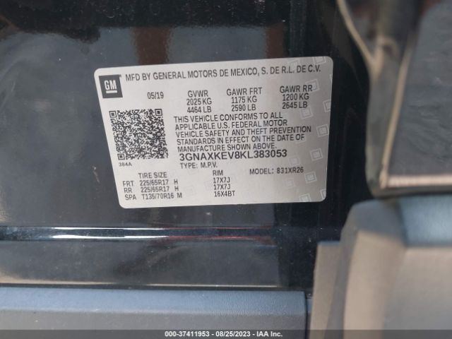 Photo 8 VIN: 3GNAXKEV8KL383053 - CHEVROLET EQUINOX 