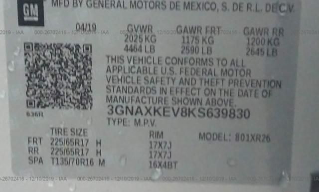 Photo 8 VIN: 3GNAXKEV8KS639830 - CHEVROLET EQUINOX 