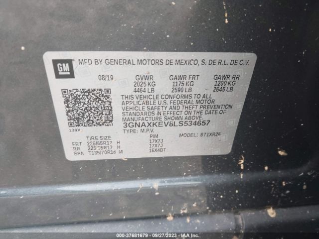 Photo 8 VIN: 3GNAXKEV8LS534657 - CHEVROLET EQUINOX 