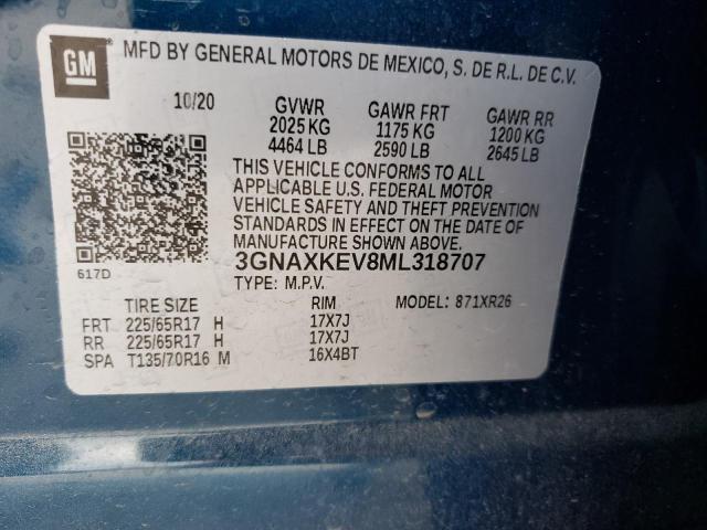 Photo 9 VIN: 3GNAXKEV8ML318707 - CHEVROLET EQUINOX LT 