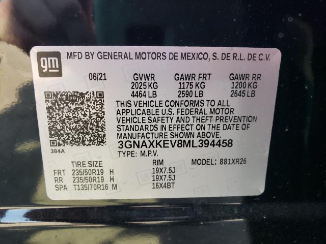 Photo 9 VIN: 3GNAXKEV8ML394458 - CHEVROLET EQUINOX LT 