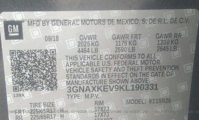 Photo 8 VIN: 3GNAXKEV9KL190331 - CHEVROLET EQUINOX 