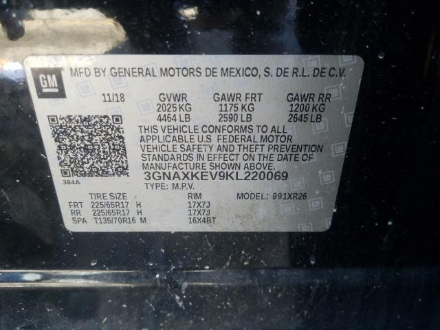 Photo 9 VIN: 3GNAXKEV9KL220069 - CHEVROLET EQUINOX LT 