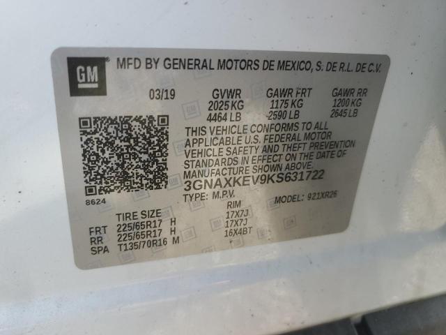 Photo 12 VIN: 3GNAXKEV9KS631722 - CHEVROLET EQUINOX LT 