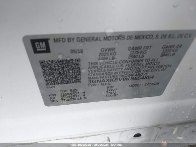 Photo 8 VIN: 3GNAXKEV9KS654854 - CHEVROLET EQUINOX 