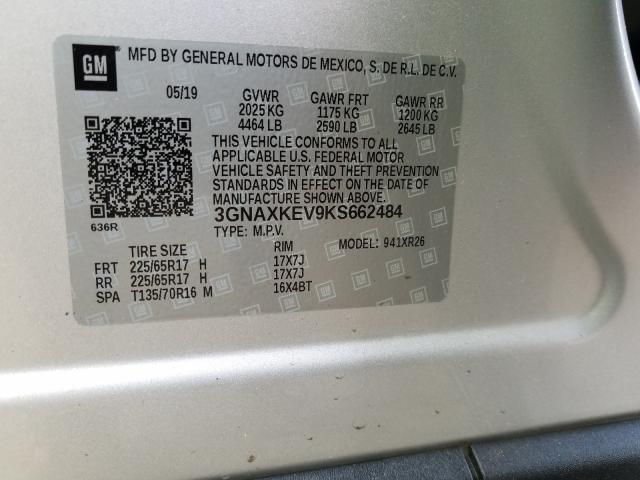 Photo 9 VIN: 3GNAXKEV9KS662484 - CHEVROLET EQUINOX LT 