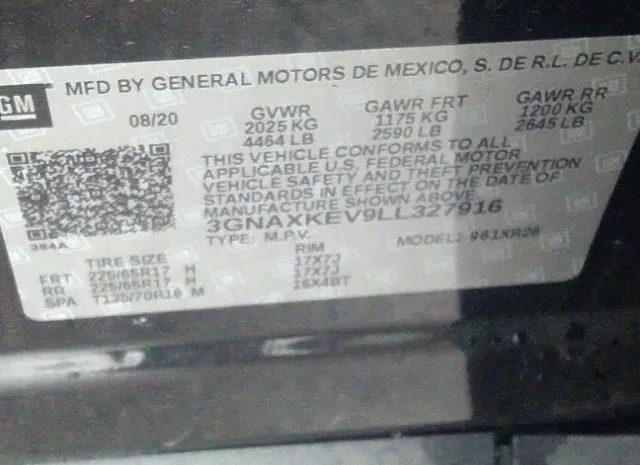 Photo 8 VIN: 3GNAXKEV9LL327916 - CHEVROLET EQUINOX 