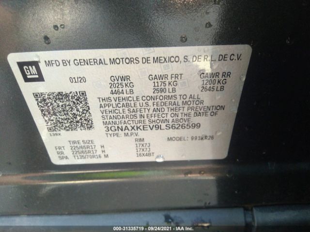 Photo 8 VIN: 3GNAXKEV9LS626599 - CHEVROLET EQUINOX 