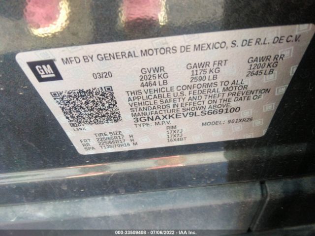 Photo 8 VIN: 3GNAXKEV9LS669100 - CHEVROLET EQUINOX 