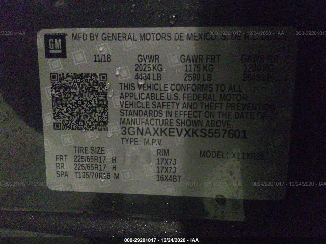 Photo 8 VIN: 3GNAXKEVXKS557601 - CHEVROLET EQUINOX 