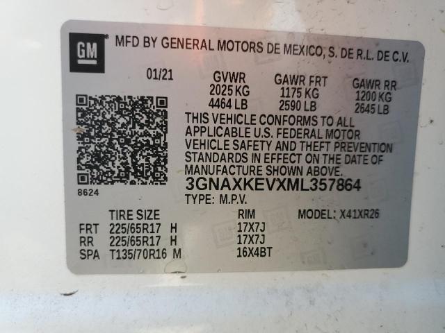 Photo 12 VIN: 3GNAXKEVXML357864 - CHEVROLET EQUINOX LT 