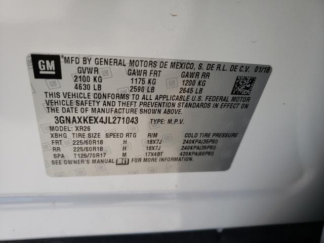 Photo 9 VIN: 3GNAXKEX4JL271043 - CHEVROLET EQUINOX LT 